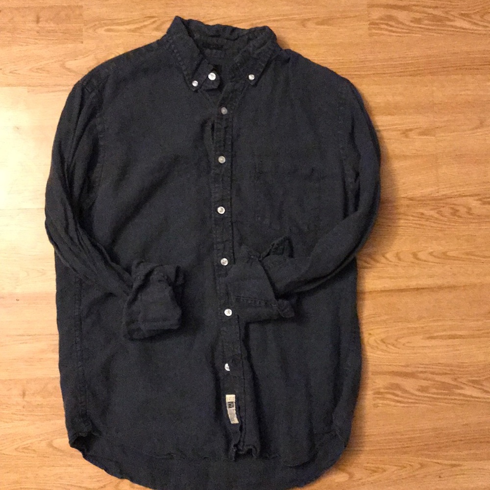 J Crew Med Slim Baird McNutt Navy Button Down